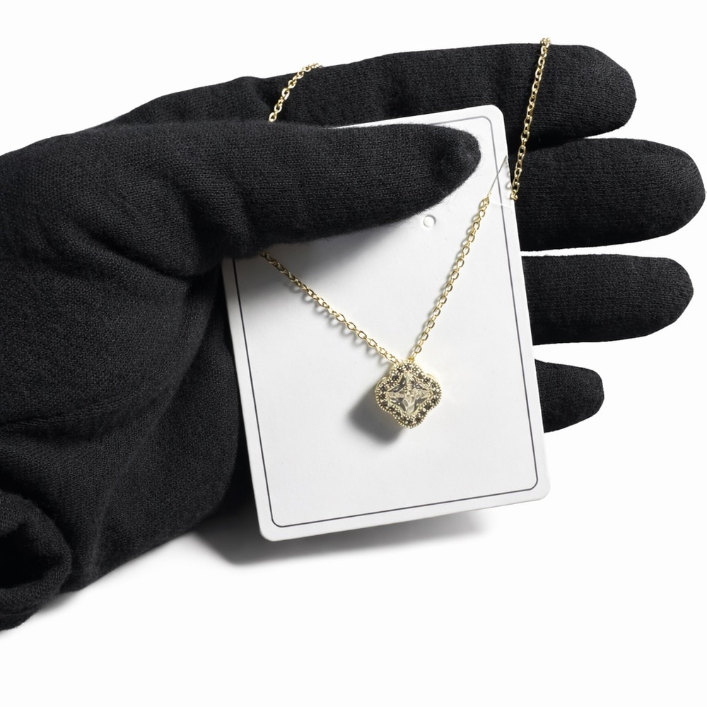 Swarovski Gold Tone Crystal Cushion Pendant Necklace - Women Jewelry